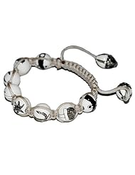 2.4cts Pave Diamond Beaded Macrame Bracelet Silver Fashion jewelry