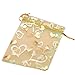 100pcs Heart Green Organza Drawstring Pouches Jewelry Party Wedding Favor Gift Bags 3.8