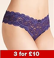 Low Rise All Over Floral Lace Brazilian Knickers