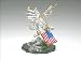 Spun Clear Glass Eagle with an American Flag