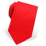 Poinsettia Red Narrow Tie by Elite Solid - Red Silk