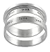 Stainless Steel Overlaying Secret Love Message Polished Band