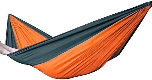 Two Person Double Hammock for Backyard, Porch, Camping, Outdoor or Indoor Use - Portable for Camping - Soft Nylon Fabric Bed for Supreme Comfort