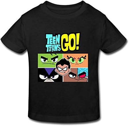 SHUA BABY Kid's Toddler Teen Titans Go! T-Shirt Age 2-6 Black 5-6 Toddler