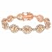 Aristocratic Rose Vermeil (24k Gold over Sterling Silver) Gold Simulated Diamond and Champagne cz Teardrop Tennis Bracelet