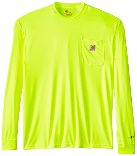 Carhartt Men's Big & Tall High Visibility Force Color Enhanced Long Sleeve Tee,Brite Lime,XXX-Large Tall