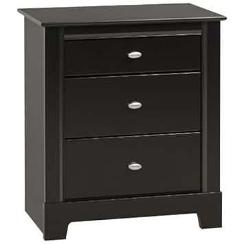 Prepac Black Kallisto 3 Drawer Nightstand