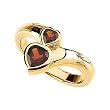 14K Yellow Gold Mozambique Garnet Heart Ring
