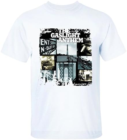 SKKE Men's The Gaslight Anthem American Slang Music Band T-Shiirt white S