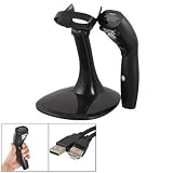 Gino 2M Cable Adjustable Bracket Laser Barcode Scanner Black