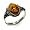 Certified Genuine Honey Amber and Sterling Silver Small Oval Ring, Sizes 5,6,7,8,9,10,11,12
