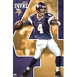 Minnesota Vikings (Brett Favre #4) Sports Poster Print - 22x34 custom fit with RichAndFramous Black 22 inch Poster Hangers