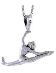 Sterling Silver Gymnast Pendant, 3/4 inch tall
