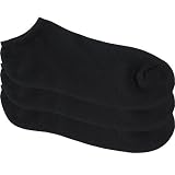 BLUE CROWN Mens No-Show Socks 3-Pack - Black