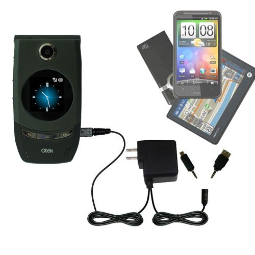  Double Wall Home Charger with tips including a tip for the HTC StarTrek / Star Trek - uses Gomadic TipExchange Technology