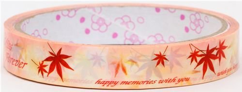 orange Deco Tape autumn leaves Scotch Tape cute