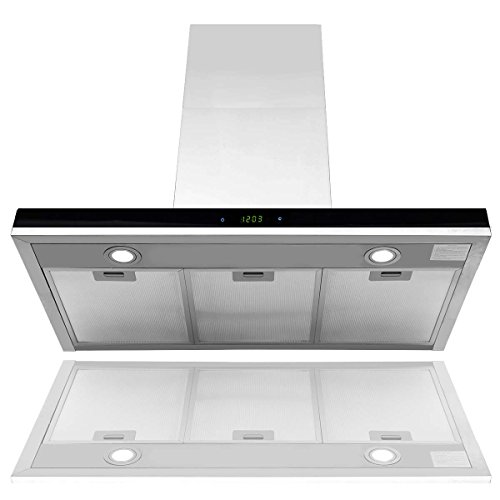 Euro Style 36 Inches Kitchen Digital Display Wall Mount Stainless Steel