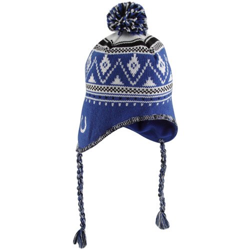Reebok Indianapolis Colts Braided Knit Hat with Pom One Size Fits All