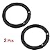 SODIAL(R) Camping Spring Clip Aluminum Round Portable Mini Carabiner Hook Black 2 Pcs