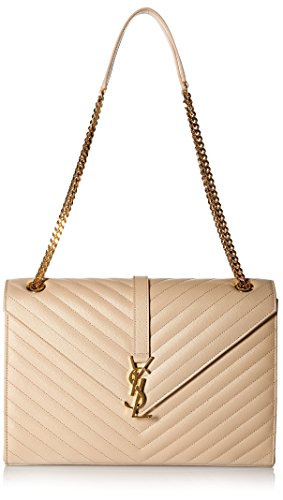 Saint Laurent Women's Classic Large Monogram Satchel, Poudre