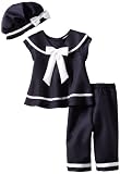 Rare Editions Girls 2-6X Nautical Capri Set, Navy/White, 3T