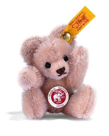 41pw0c4zFJL Classic Pink Mohair Mini Steiff Teddy Bear stands just over 3 tall: Color is Old Rose Pink