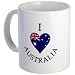I HEART AUSTRALIA National Flag 11oz Ceramic Coffee Cup Mug