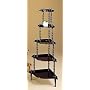 Five-tier Wall Unit Corner Rack/Stand Dark Walnut Finish Wood