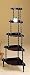 Five-tier Wall Unit Corner Rack/Stand Dark Walnut Finish Wood
