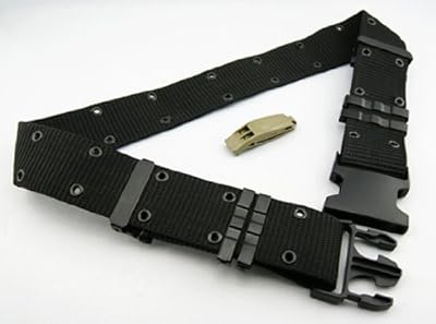 デューティーベルト ( タクティカル ピストルベルト ) ブラック 迷彩色ホイッスル付き 【 SWAT サバゲー 装備 】