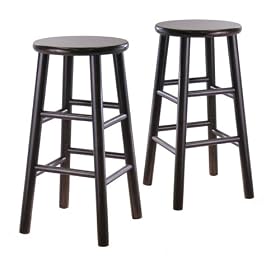 Winsome Wood S 2 Wood 24-Inch Stools, Espresso Finish by Winsome