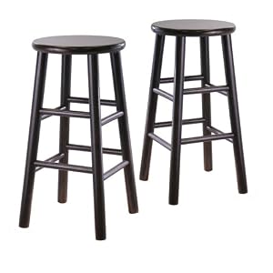 Winsome Wood S 2 Wood 24-Inch Stools, Espresso Finish by Winsome