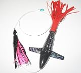 Black Turbo Tailed Bird Teaser Saltwater Fishing Lure for Tuna Mahi Wahoo Marlin
