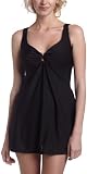 Miraclesuit Women's Ambassadress Solid Swim Dress with Skirt, Soft Bra and Front Draping