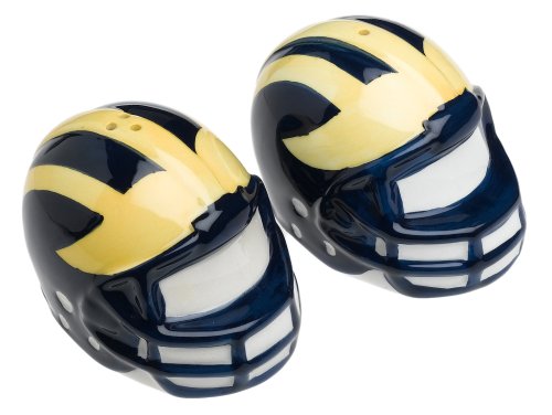 Arthur Court University of Michigan Collegiate Football Helmet Salt and Pepper Set