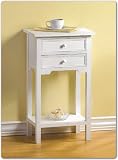 White Telephone Table, End Table or Night Stand with 2 Drawers
