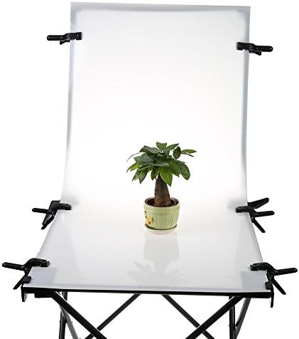 Aucos® Foldable Portable Photo Video Studio Shooting Table Background Screen with Aluminum Bracket + 24x51"/ 60x130cm Glossy Frosted Surface Board Cover + Carrying Bag for Still Life Photography