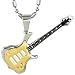 Stainless Steel Gold Guitar Pendant Necklace