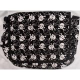 Outer Rebel Fashion Handbags- Messenger Bag, Black with White Stars, Skulls & Crossbones