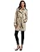 Kenneth Cole Women's Trench Contrast Piping Coat, Putty, Medium