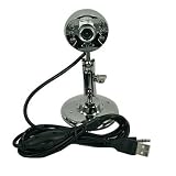 USB 2.0 Webcam with Microhone, Metal Finish and 6 LED Lights