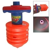 Rosallini Orange Red Blue Plastic Flash Peg Top Toy w Emitter New