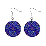 Bright Dragonfly Pattern Dangle Button Earrings Jewelry 1 inch Round 13176522