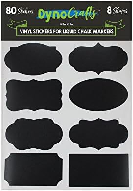 Black Vinyl Stickers for Liquid Chalk Markers, 80-pack