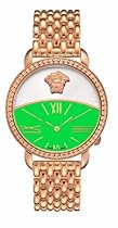 Big Sale Versace Women's 93Q80D220C S080 Krios Green Dial IP Rose-Gold Bracelet Watch