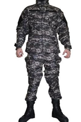 Mil 灰色 新型 BDU デジタル 迷彩服 米海軍 ピクセルグレー マーパットグレー 戦闘服 上下セット (L)