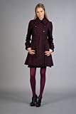 Berry Wool Pleated Coats by Nell Couture
