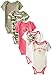 Calvin Klein Baby-Girls Newborn 5 Pack Creeper Set- Green Pink Group, Multi, 6-9 Months