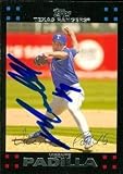 Vincente Padilla Autographed/Hand Signed MLB Baseball Card (Texas Rangers) 2007 Topps #143