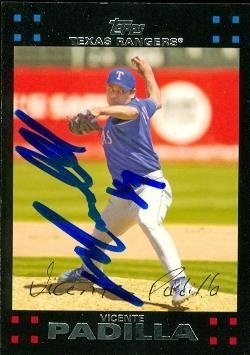 Vincente Padilla Autographed/Hand Signed MLB Baseball Card (Texas Rangers) 2007 Topps #143